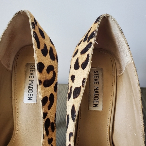 Steve madden fur leopard print studded stilettos. Size  8 - Picture 10 of 14